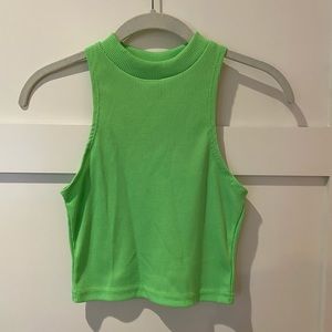 Neon Green mock neck tank